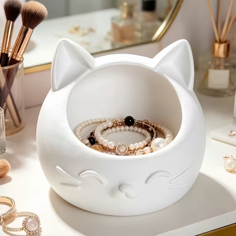 Jewelry Box Organizer Watches - ミニ漫画猫型収納ボックス、ジュエリーや時計などの小物を収納するためのかわいいベッドサイドオーガナイザー