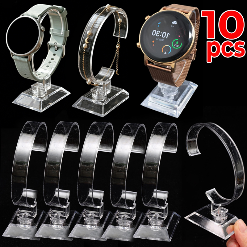 Watches Jewelry Holder - 透明な時計ディスプレイスタンド C型アクリルホルダー カウンターショースタンド 腕時計ブレスレットディスプレイ ジュエリーホルダー ショーケース
