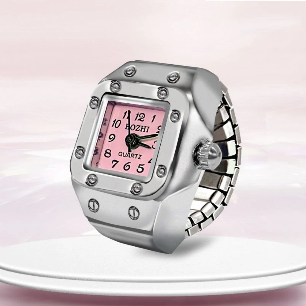 Jewelry Watches Men - クリエイティブスクエアダイヤルリングウォッチ合金シェルカップルフィンガーウォッチジュエリー男性女性日常着用