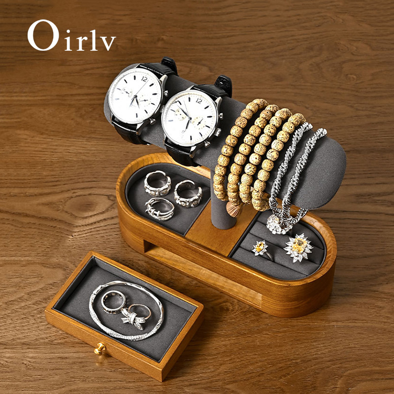 Watches Jewelry Holder - Oirlv 無垢材時計オーガナイザー棚 T バー時計ホルダーオーガナイザーショーケースブレスレットバングルジュエリーディスプレイスタンド時計収納