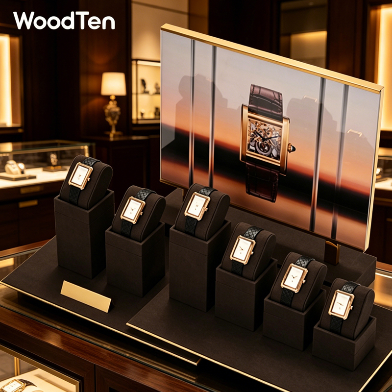 Watches Jewelry Holder - WoodTen マイクロファイバー時計スタンド腕時計ホルダージュエリーオーガナイザーディスプレイスタンド時計ジュエリー時計ディスプレイ小道具時計スタンド