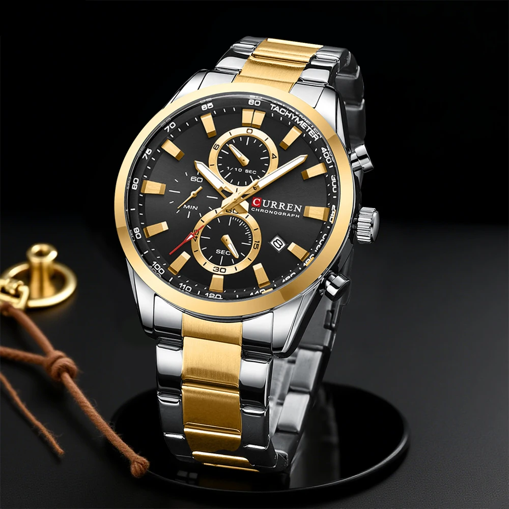 Jewelry And Watches - カレンカジュアルクォーツクロノスポーツ腕時計ブランド男性用ステンレススチールブレスレット多機能ダイヤル 2023 腕時計日付付き