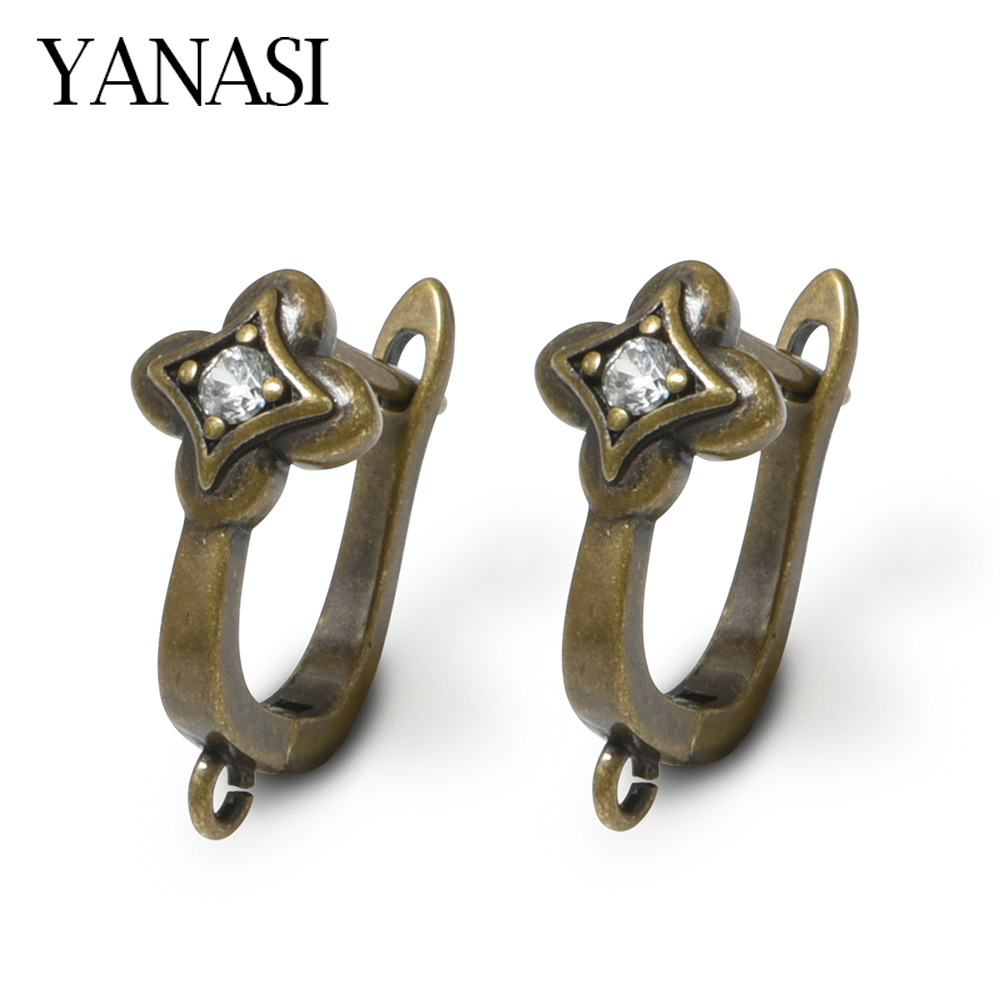 Hoop Earrings - 新しい 1 ペアアンティークブロンズ真鍮イヤリング器具フック DIY 女性ジュエリー作成用品アクセサリー卸売