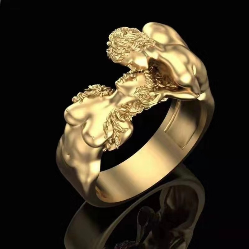 Eve Jewelry & Watches Distribuidor Oficial Rolex - アダムとイブのクラシックな婚約指輪,男性と女性のための調整可能なy2kメタルリング,カップルのための結婚指輪,パーティージュエリー