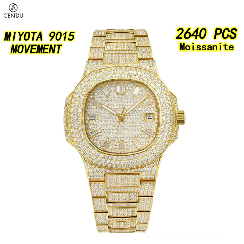 Vvs Jewelry Watches - ラグジュアリーフルモアサナイト ヒップホップ アイスアウト オートマチック ミヨタ 9015
