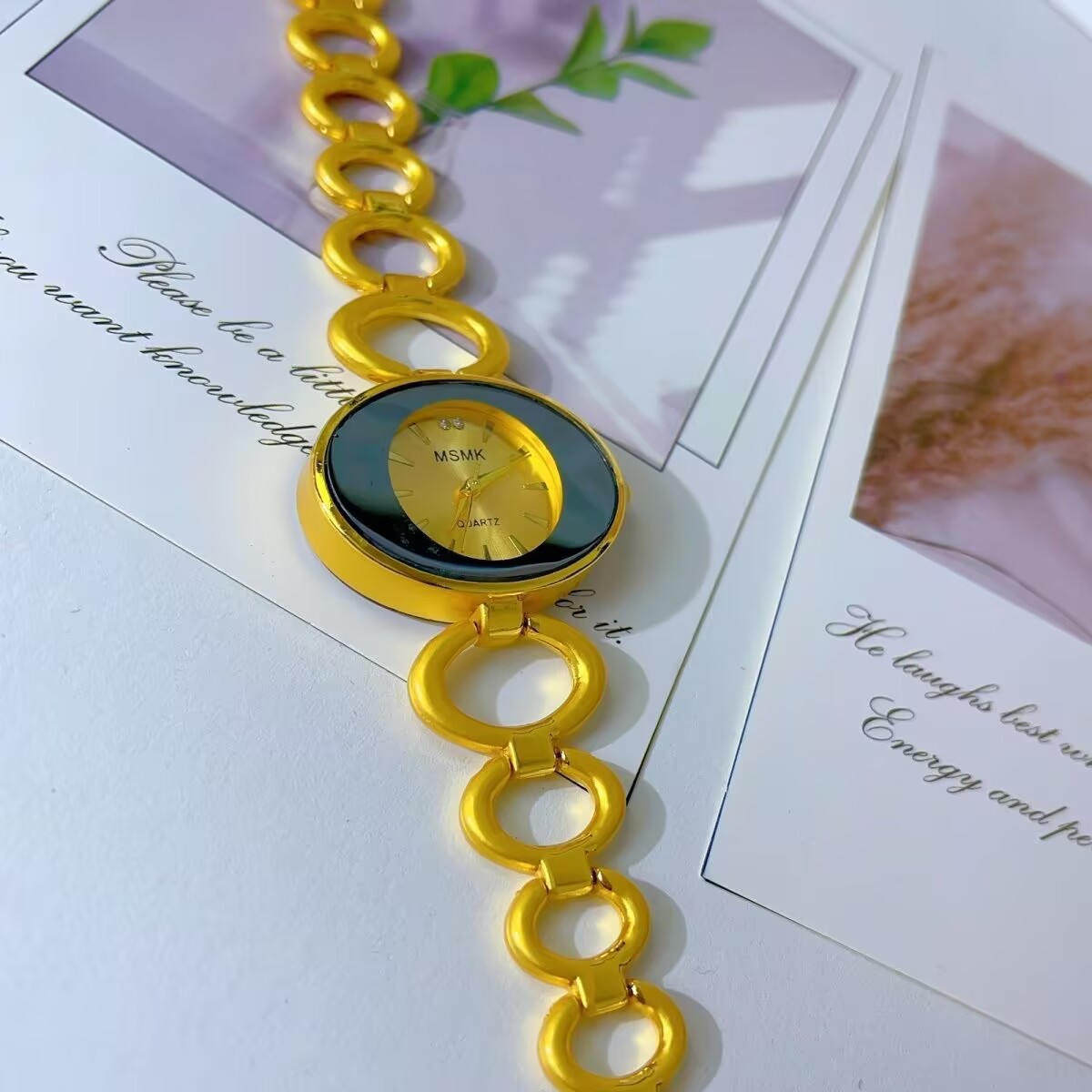 Jewelry With Watches - 新しいアメリカン 24K ゴールドメッキ腕時計ウェディングパーティージュエリーギフト恋人のための YY10746