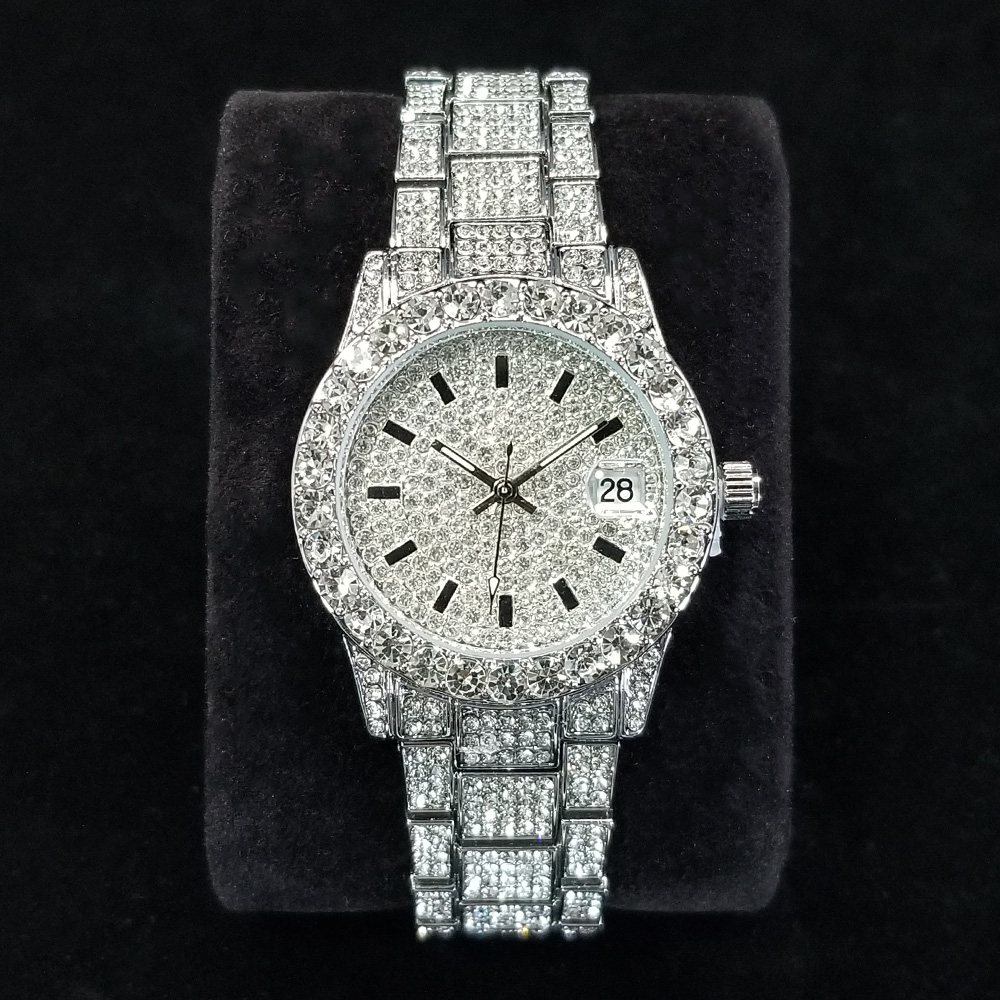 エレガントなダイヤモンド腕時計女性のファッションシルバーラウ - Jewelry Diamond Watches のレビューと価格