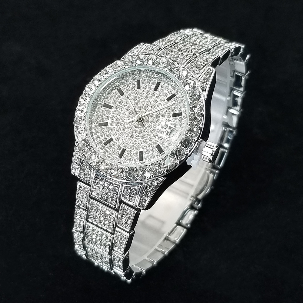 エレガントなダイヤモンド腕時計女性のファッションシルバーラウ - Jewelry Diamond Watches のレビューと価格