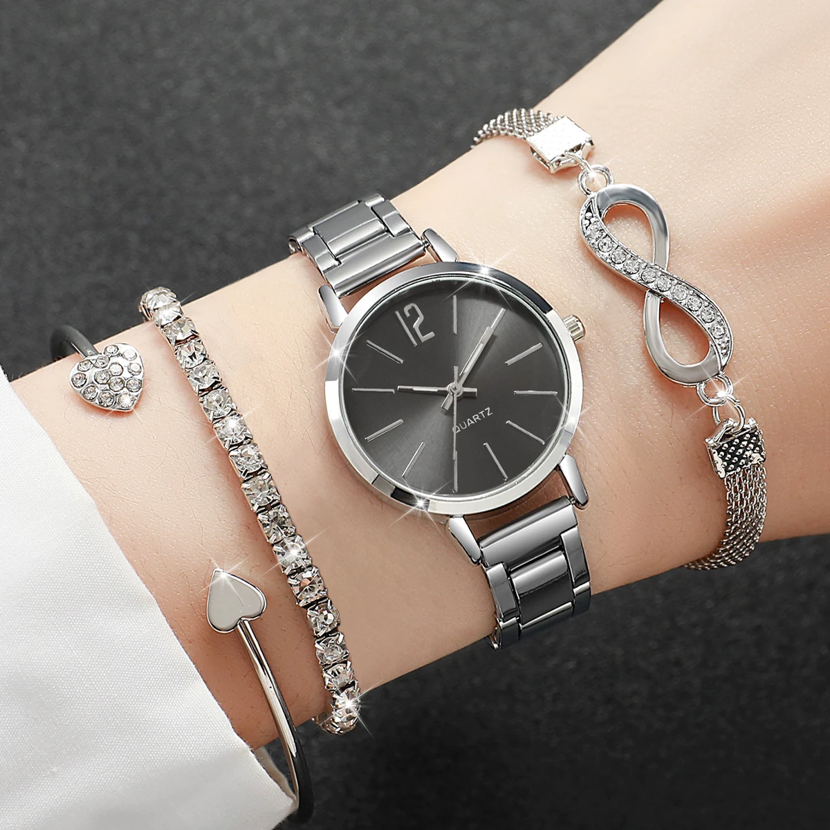 4個セット ファッション合金ストラップ レディース腕時計 シ - Jewelry Diamond Watches のレビューと価格