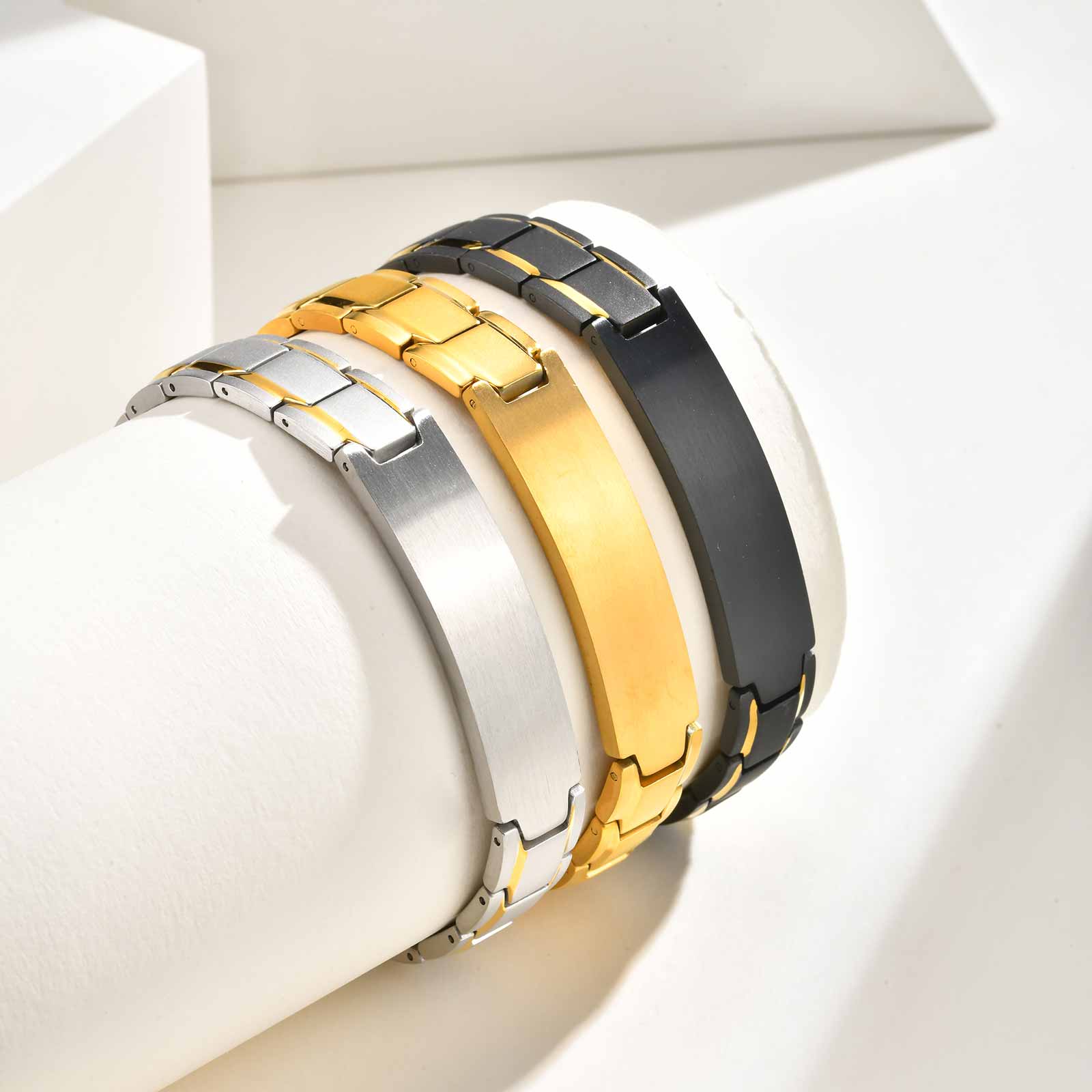 カスタムネームテキスト刻印ブレスレット メンズ用、ステンレス - Jewelry Watches Men のレビューと価格