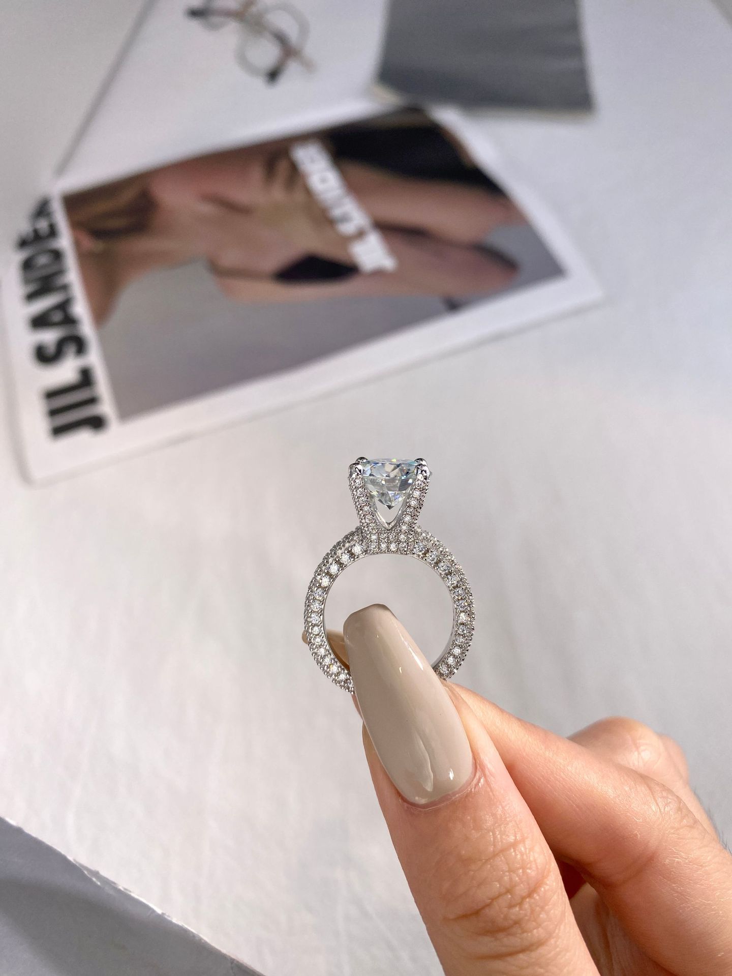 5カラットの本物のモアッサナイトダイヤモンドリング、s925 - Moissanite Ring のレビューと価格