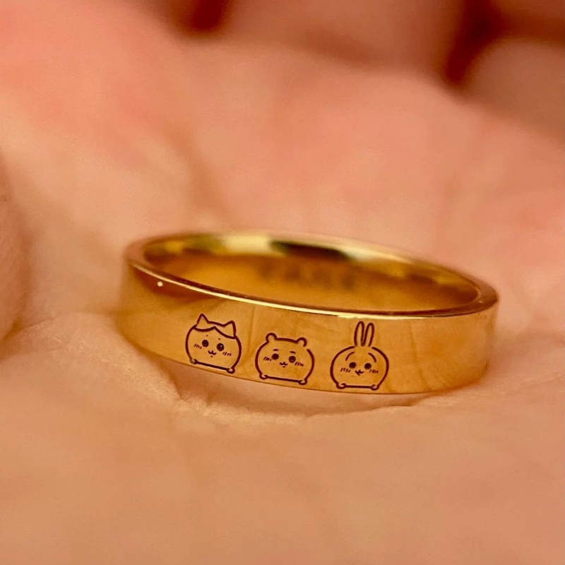 アニメ漫画かわいいちいかわリング チタン鋼製 洗濯しても色褪 - Titanium Steel Ring のレビューと価格