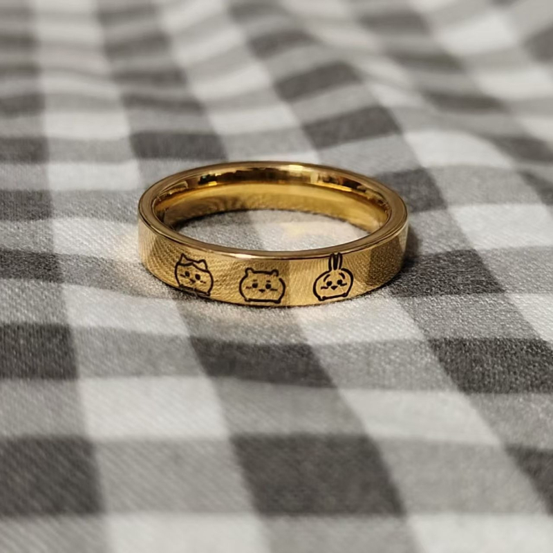 アニメ漫画かわいいちいかわリング チタン鋼製 洗濯しても色褪 - Titanium Steel Ring のレビューと価格