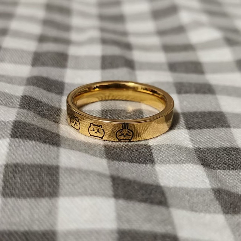 アニメ漫画かわいいちいかわリング チタン鋼製 洗濯しても色褪 - Titanium Steel Ring のレビューと価格