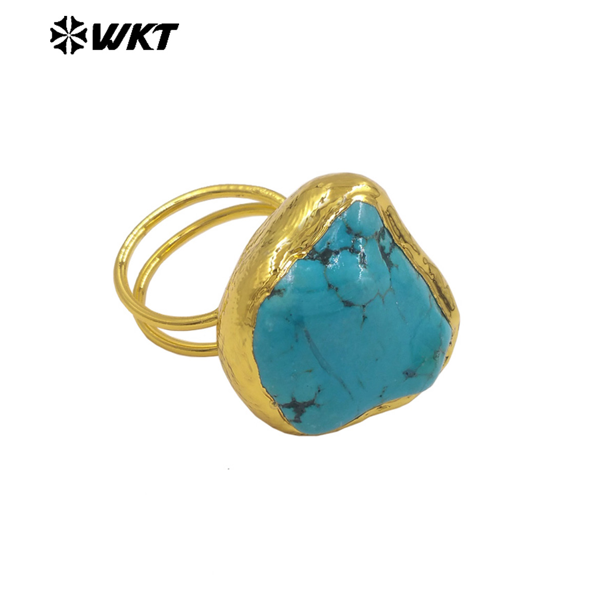 WT-R579 ヴィンテージファッション 金メッキ 天然グリ - Turquoise Stone Ring のレビューと価格