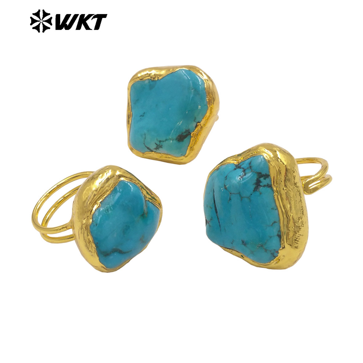 WT-R579 ヴィンテージファッション 金メッキ 天然グリ - Turquoise Stone Ring のレビューと価格