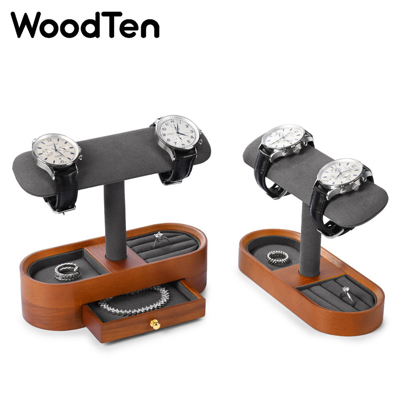 木製腕時計ディスプレイスタンド（引き出し付き）、木製腕時計収 - Watches Jewelry Holder のレビューと価格