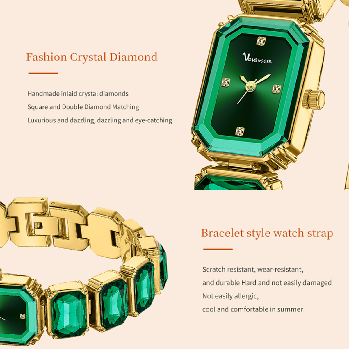 2025 新しい女性の腕時計高級ダイヤモンドスクエアクォーツ - Jewelry Diamond Watches のレビューと価格