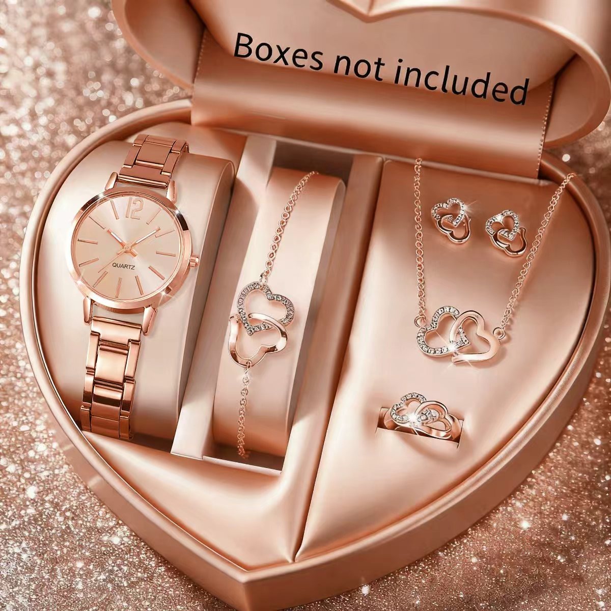 6 個のファッション女性用クォーツ時計ラインストーンジュエリ - Jewelry Box Organizer Watches のレビューと価格