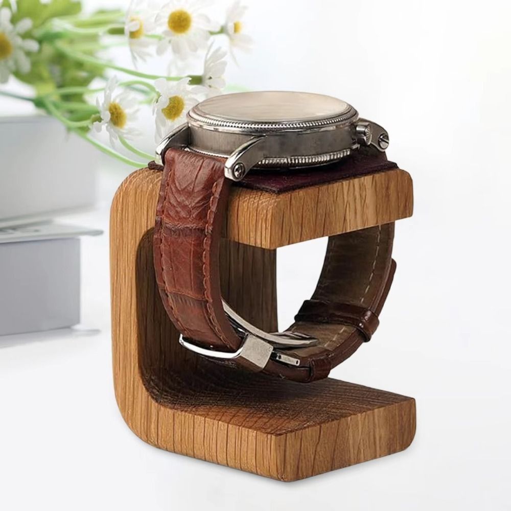 木製時計ディスプレイスタンドテーブルトップオーナメントシンプ - Watches Jewelry Holder のレビューと価格