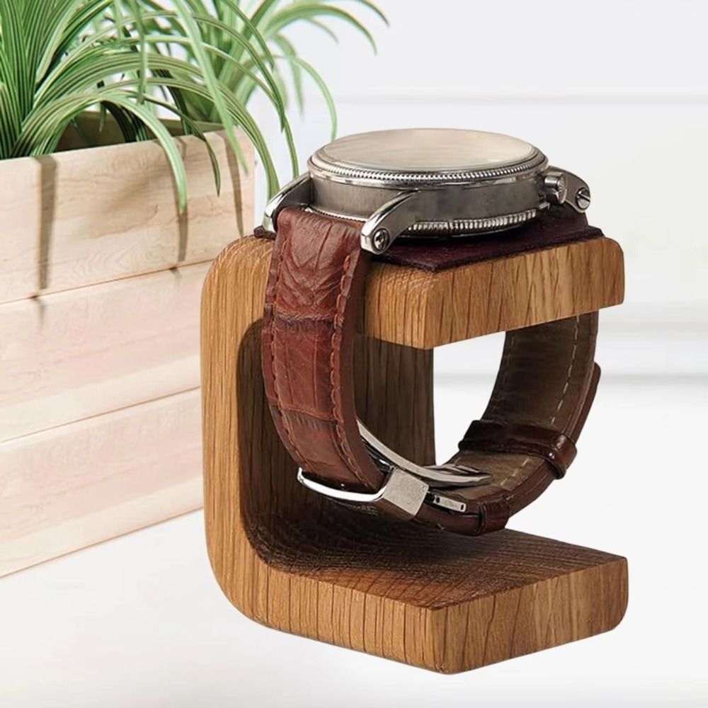 木製時計ディスプレイスタンドテーブルトップオーナメントシンプ - Watches Jewelry Holder のレビューと価格