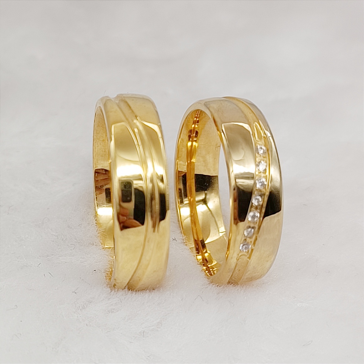 婚約指輪,男性と女性のための豪華なカップルのリング,ステンレ - Titanium Steel Ring のレビューと価格
