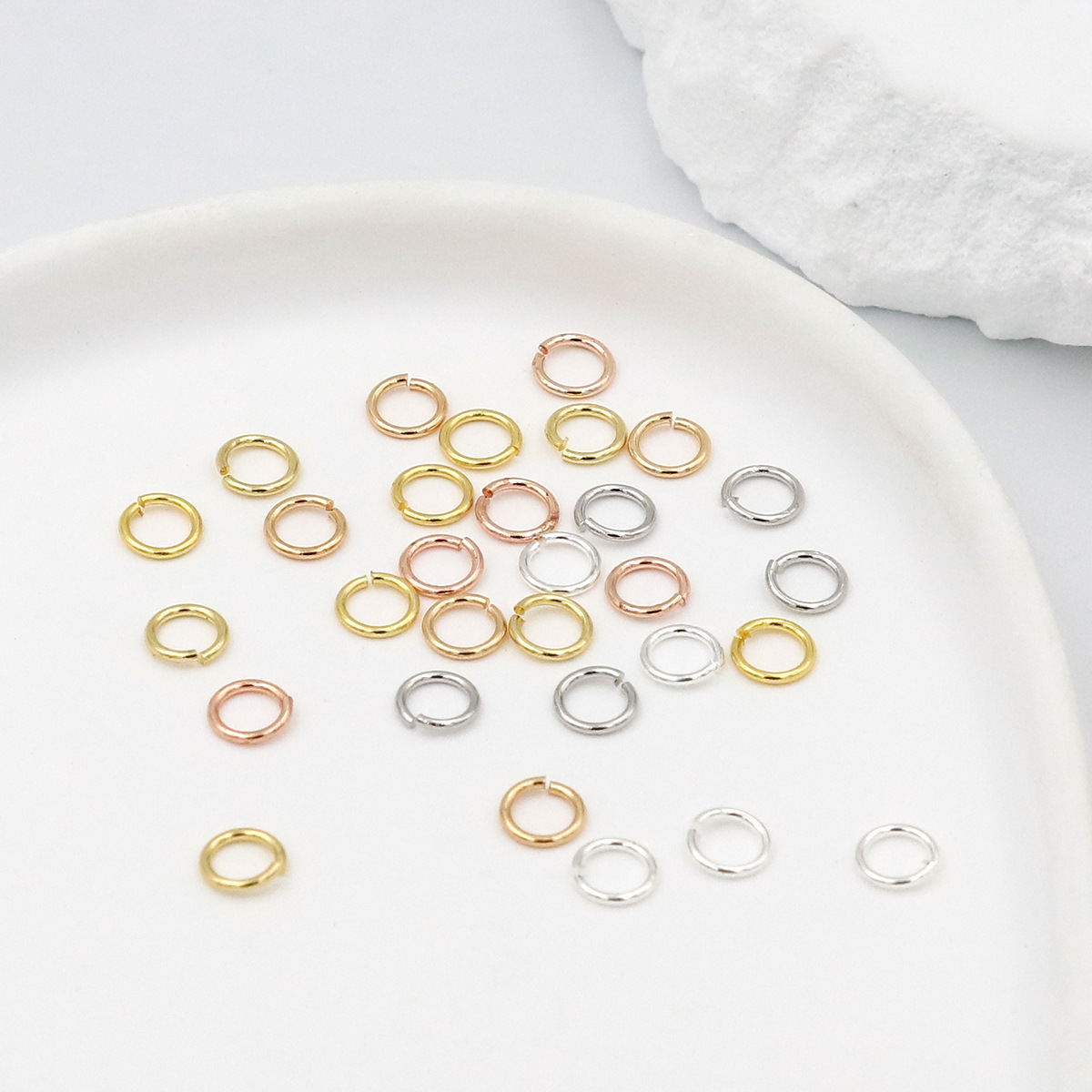925シルバー製オープンジャンプリング3-10mm DIYジ - Hoop Earrings のレビューと価格