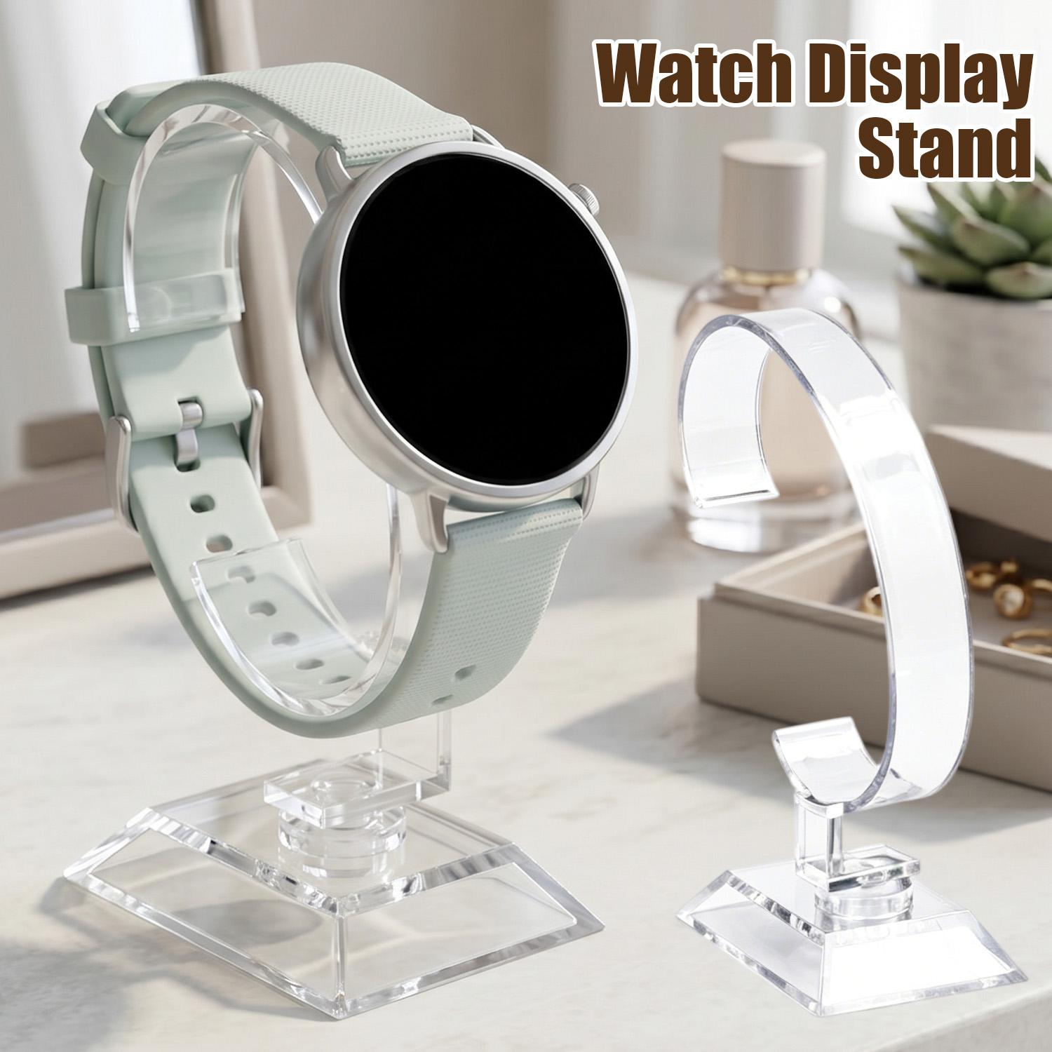 透明な時計ディスプレイスタンド C型アクリルホルダー カウン - Watches Jewelry Holder のレビューと価格