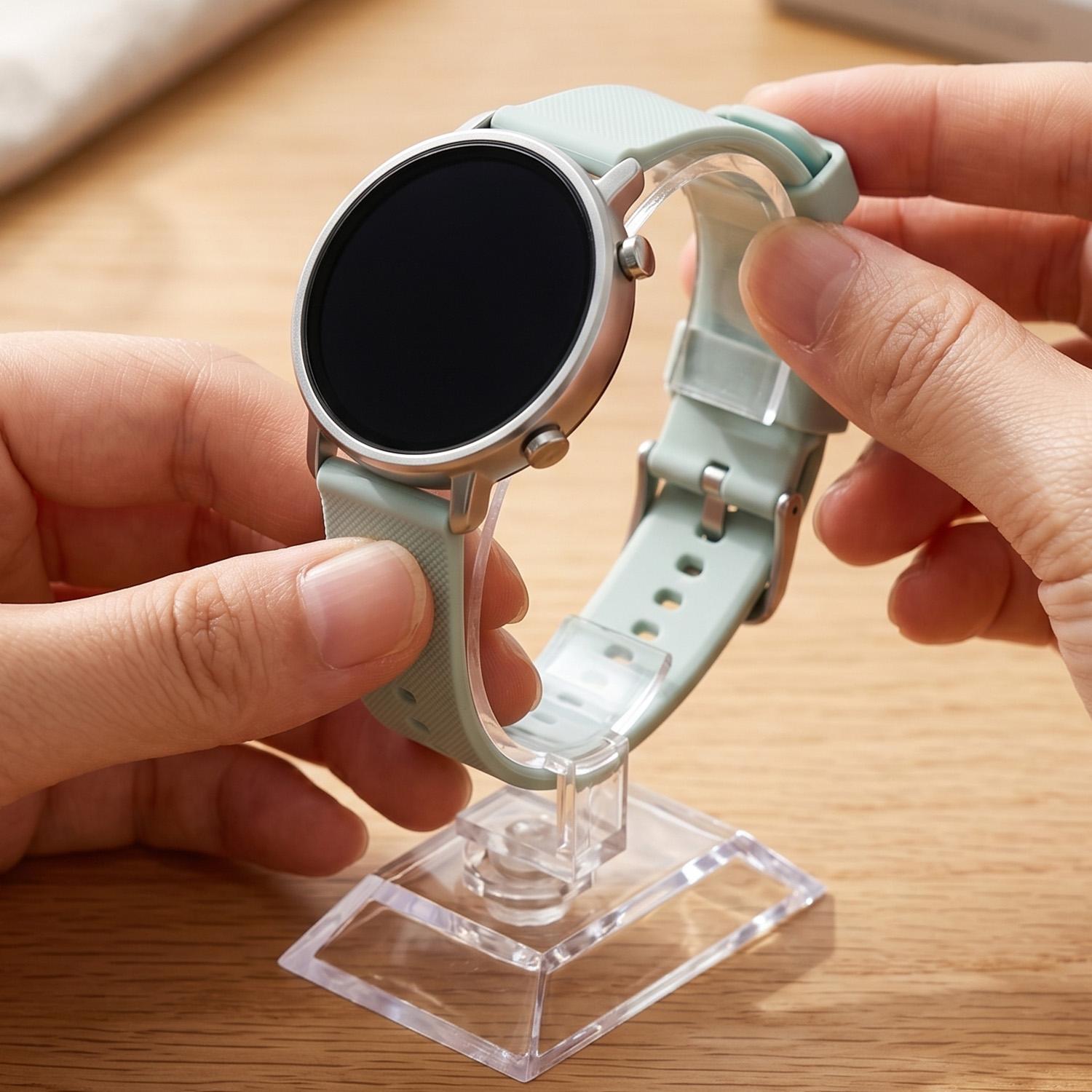 透明な時計ディスプレイスタンド C型アクリルホルダー カウン - Watches Jewelry Holder のレビューと価格
