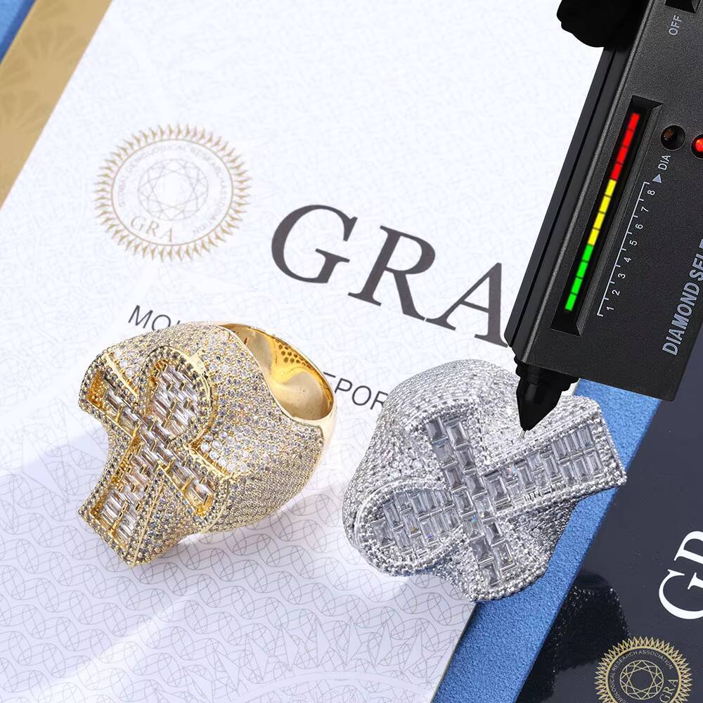 メンズ14金18金ゴールド925シルバーモアサナイトクロスリ - Vvs Jewelry Watches のレビューと価格