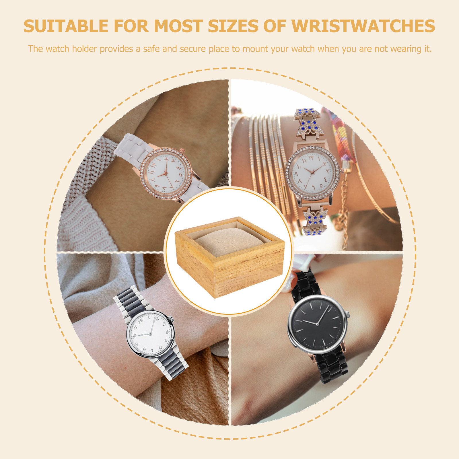 シングルウォッチディスプレイスタンドプレミアム木製ジュエリー - Watches Jewelry Holder のレビューと価格