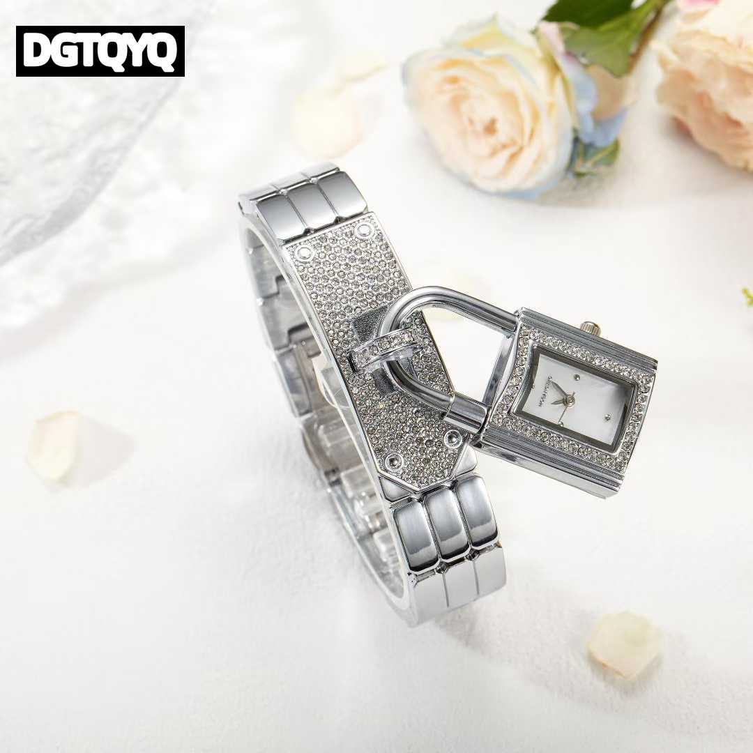 レディースシルバー取り外し可能なロック腕時計ダイヤモンドライ - Jewelry Diamond Watches のレビューと価格