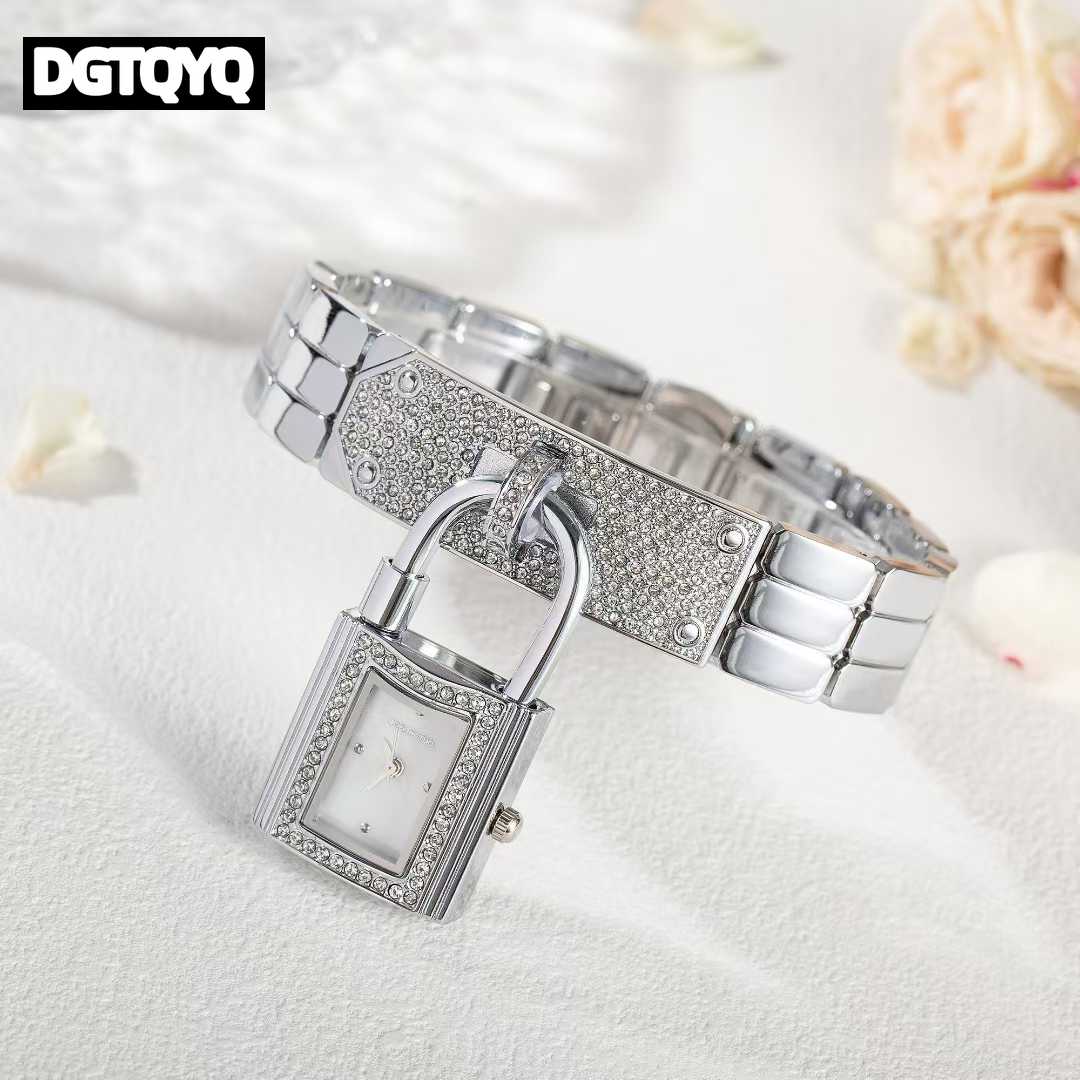 レディースシルバー取り外し可能なロック腕時計ダイヤモンドライ - Jewelry Diamond Watches のレビューと価格