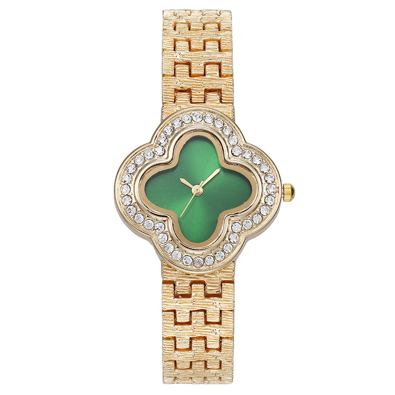 女性用クォーツ時計四つ葉のクローバーダイヤモンドダイヤルファ - Jewelry Diamond Watches のレビューと価格