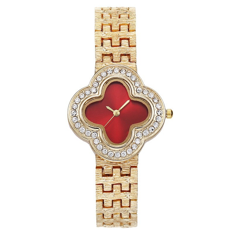 女性用クォーツ時計四つ葉のクローバーダイヤモンドダイヤルファ - Jewelry Diamond Watches のレビューと価格