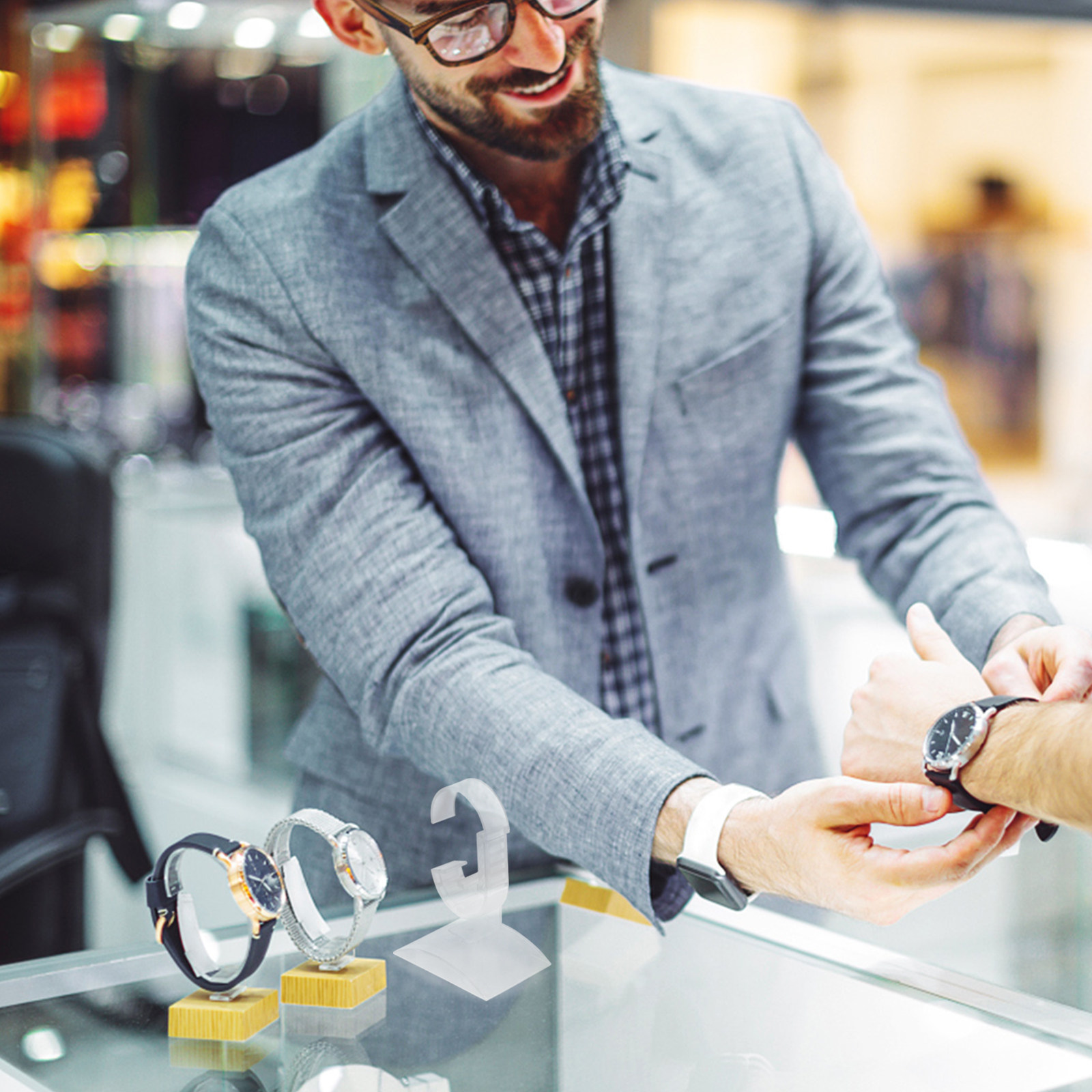 2個セット エレガントな時計ディスプレイラック アクリル製ジ - Watches Jewelry Holder のレビューと価格