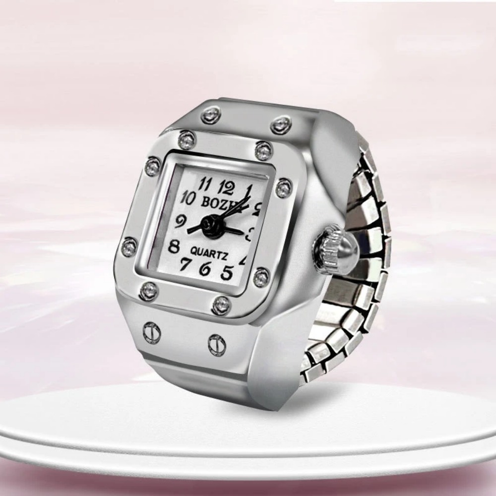 新しいクリエイティブな指輪型腕時計、男女兼用、スクエアダイヤ - Jewelry Watches Men のレビューと価格