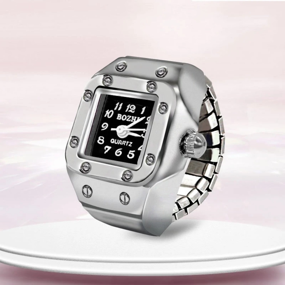 新しいクリエイティブな指輪型腕時計、男女兼用、スクエアダイヤ - Jewelry Watches Men のレビューと価格