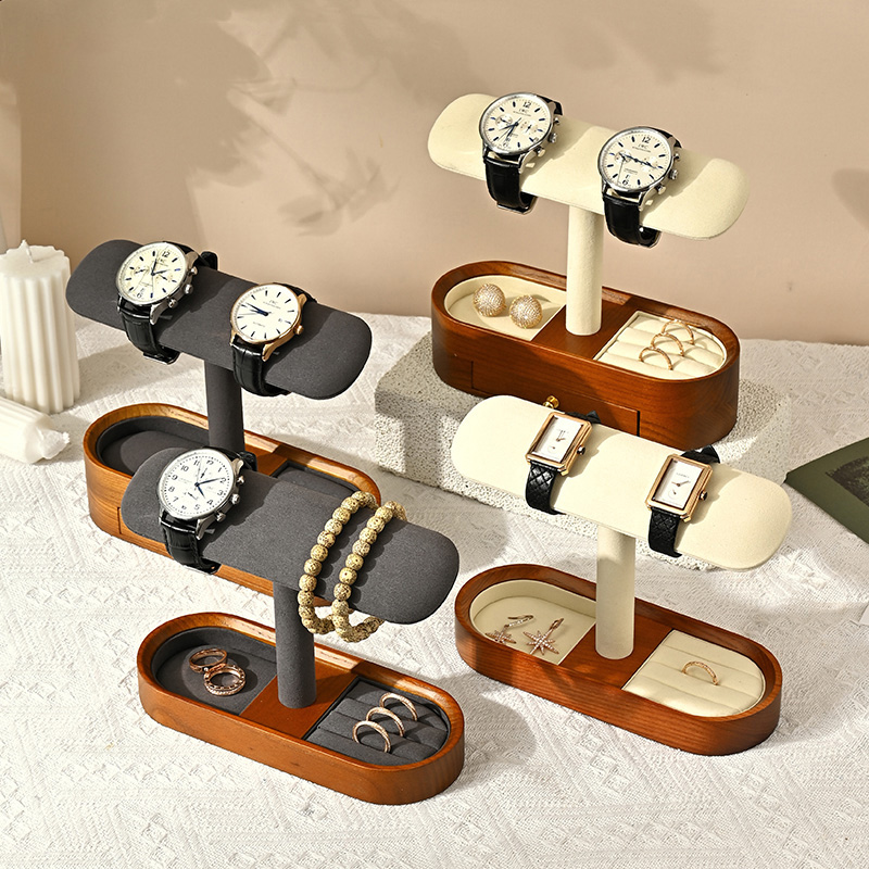 Oirlv 無垢材時計オーガナイザー棚 T バー時計ホルダー - Watches Jewelry Holder のレビューと価格