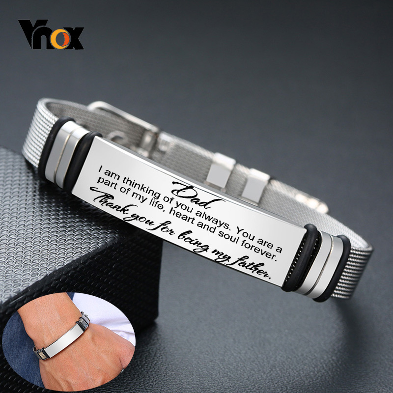 Vnox-男性用ステンレススチールブレスレット,刻印された調 - Jewelry Watches Men のレビューと価格