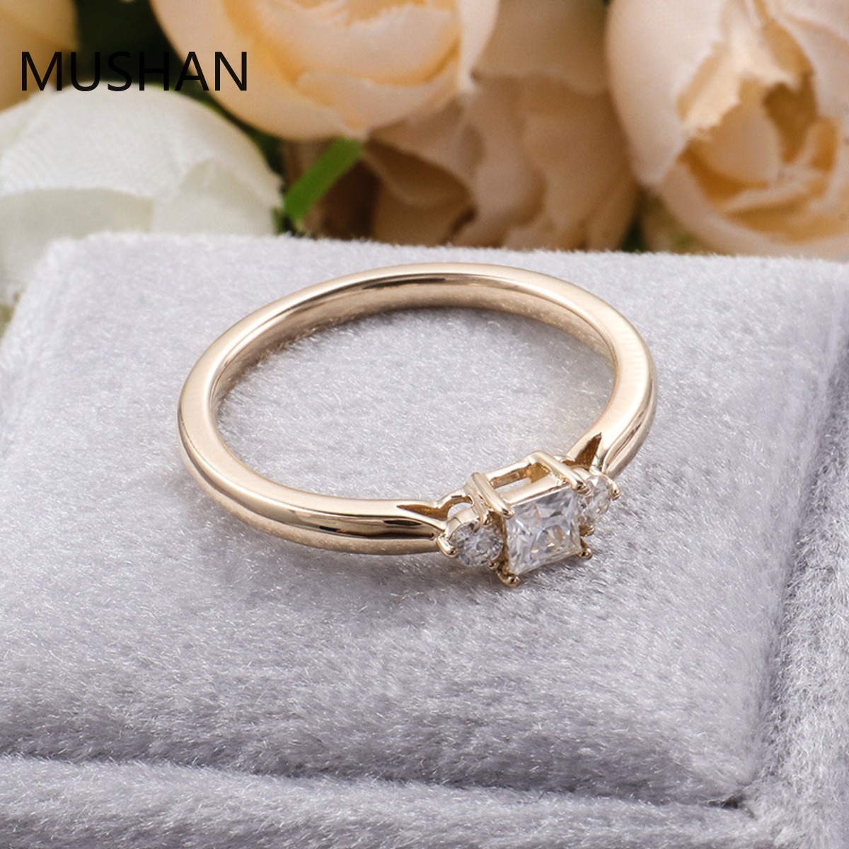 MUSHAN高級カスタム14K 18Kゴールドリングバンドジ - Moissanite Ring のレビューと価格