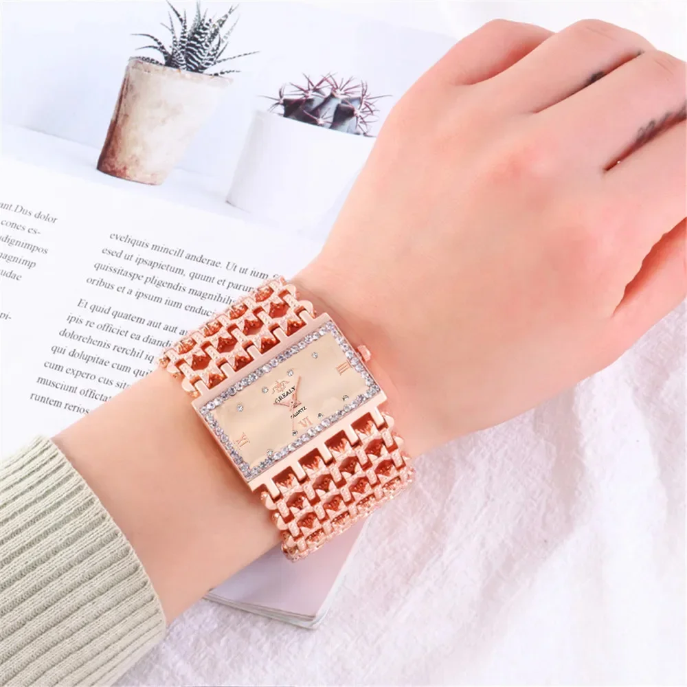 レディースファッション高級スクエアダイヤモンドクォーツ腕時計 - Jewelry Diamond Watches のレビューと価格
