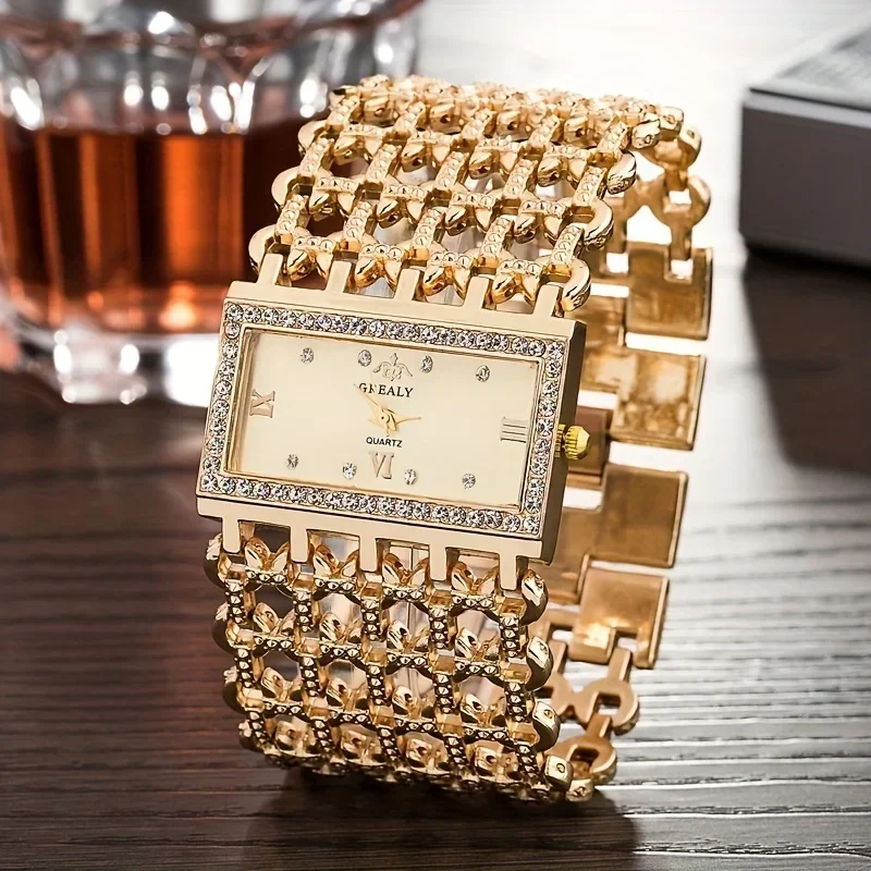 レディースファッション高級スクエアダイヤモンドクォーツ腕時計 - Jewelry Diamond Watches のレビューと価格
