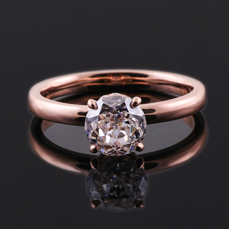 プロヴァンス 925 シルバーソリティアハローリング 6.5 - Moissanite Ring のレビューと価格