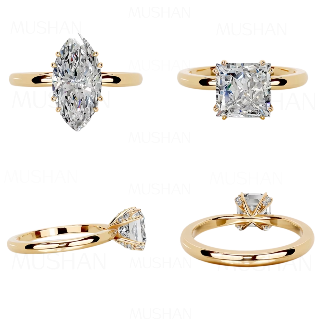 MUSHAN特注ジュエリー 925スターリングシルバーリング - Moissanite Ring のレビューと価格