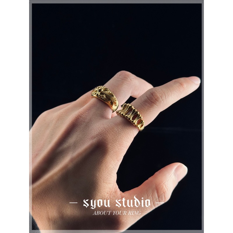 ゴールドアイリスリング ゴシックジュエリー チタン鋼 レディ - Titanium Steel Ring のレビューと価格