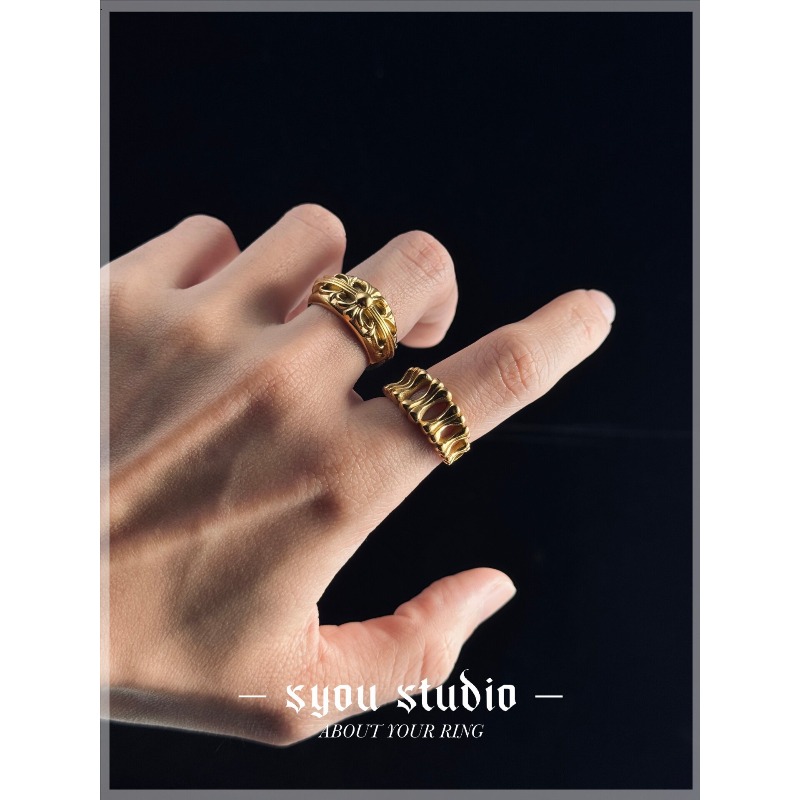 ゴールドアイリスリング ゴシックジュエリー チタン鋼 レディ - Titanium Steel Ring のレビューと価格