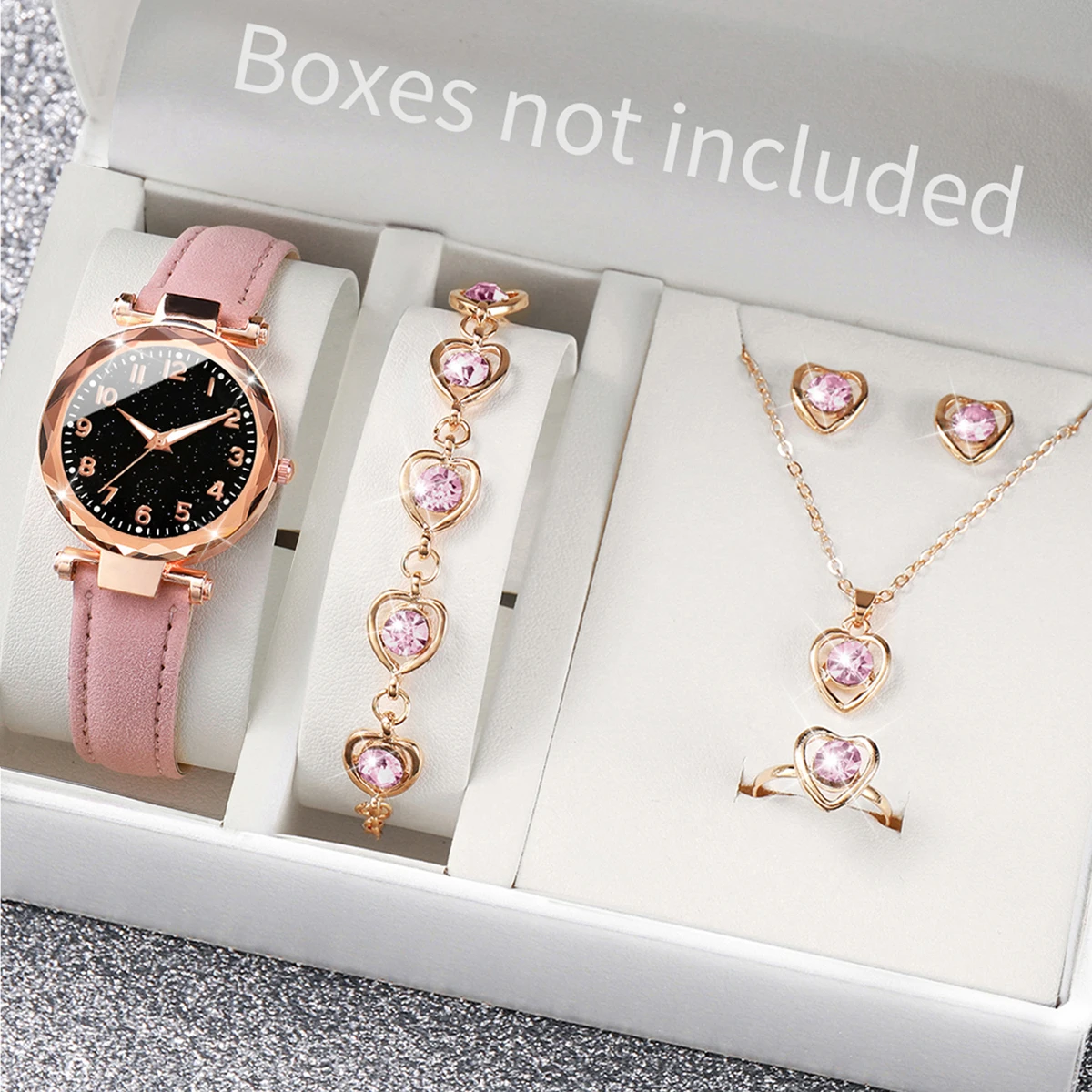 5/6 個のファッション女性用腕時計カジュアルレザーバンドク - Jewelry Box Organizer Watches のレビューと価格