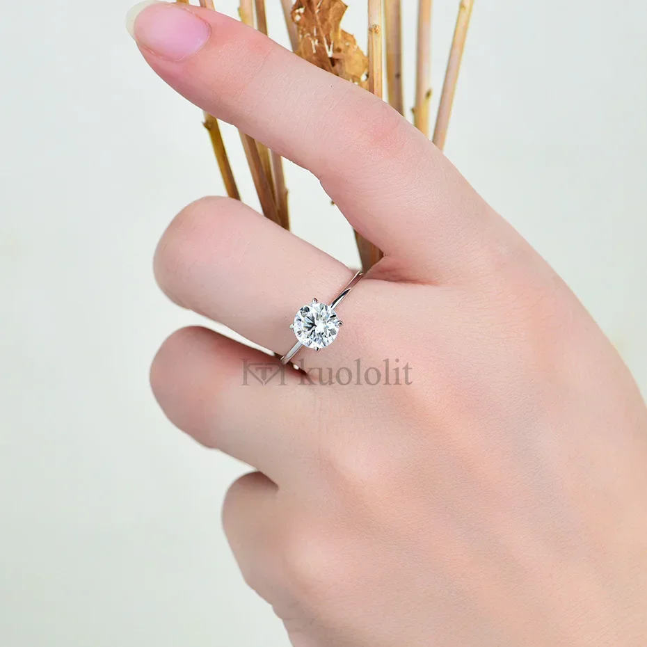 1CT‑2CT ラウンドカット 8.0mm Dカラー VVS - Moissanite Ring のレビューと価格