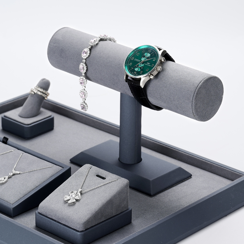 木製ジュエリースタンドディスプレイ（業務用）グレーレザーイヤ - Watches Jewelry Holder のレビューと価格